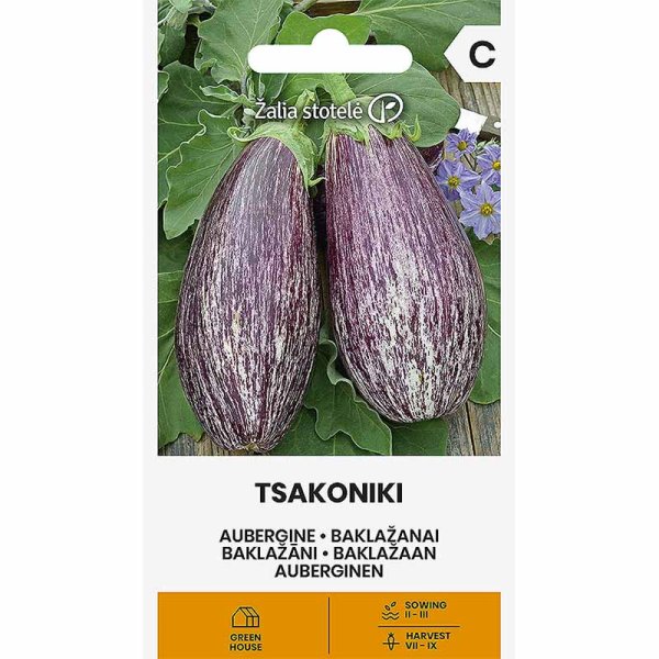 Zoom billede af Aubergine 'Tsakoniki'