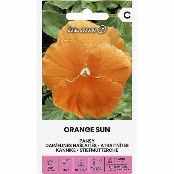 Zoom billede af Stedmoderblomst 'Orange sun'