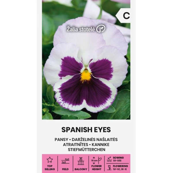 Zoom billede af Stedmoderblomst 'Spanish eyes'